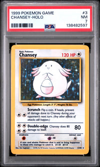 Chansey-Holo #3 1999 Pokemon Game PSA 7