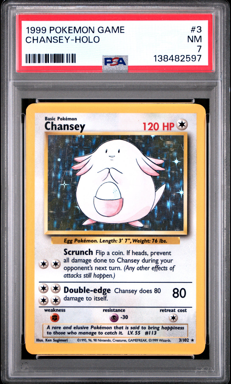 Chansey-Holo #3 1999 Pokemon Game PSA 7