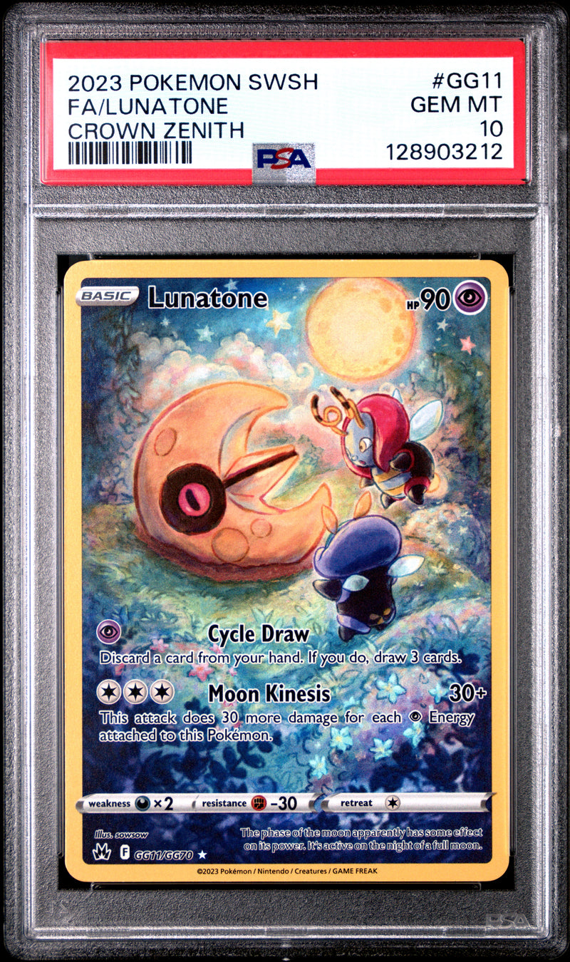 Lunatone #GG11 2023 Pokemon Sword And Shield Crown Zenith PSA 10