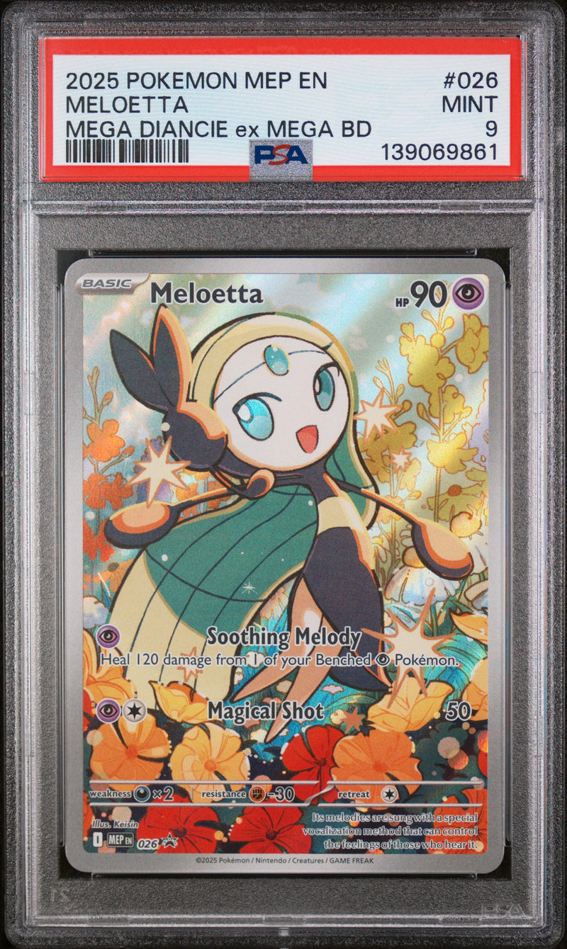 Meloetta #026 2025 Pokemon Mep En-Me Black Star Promo PSA 9