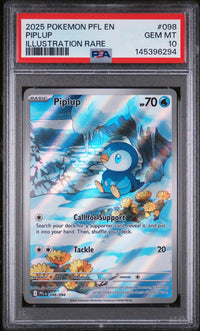 Piplup #098 2025 Pokemon Pfl En-Phantasmal Flames PSA 10 Illustration Rare