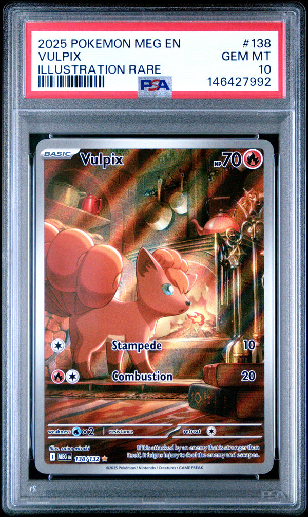 Vulpix #138 2025 Pokemon Meg En-Mega Evolution PSA 10 Illustration Rare