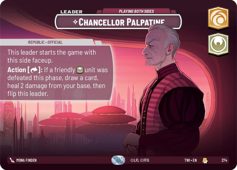 Chancellor Palpatine - Playing Both Sides (274) (Showcase) (274) [Twilight of the Republic]