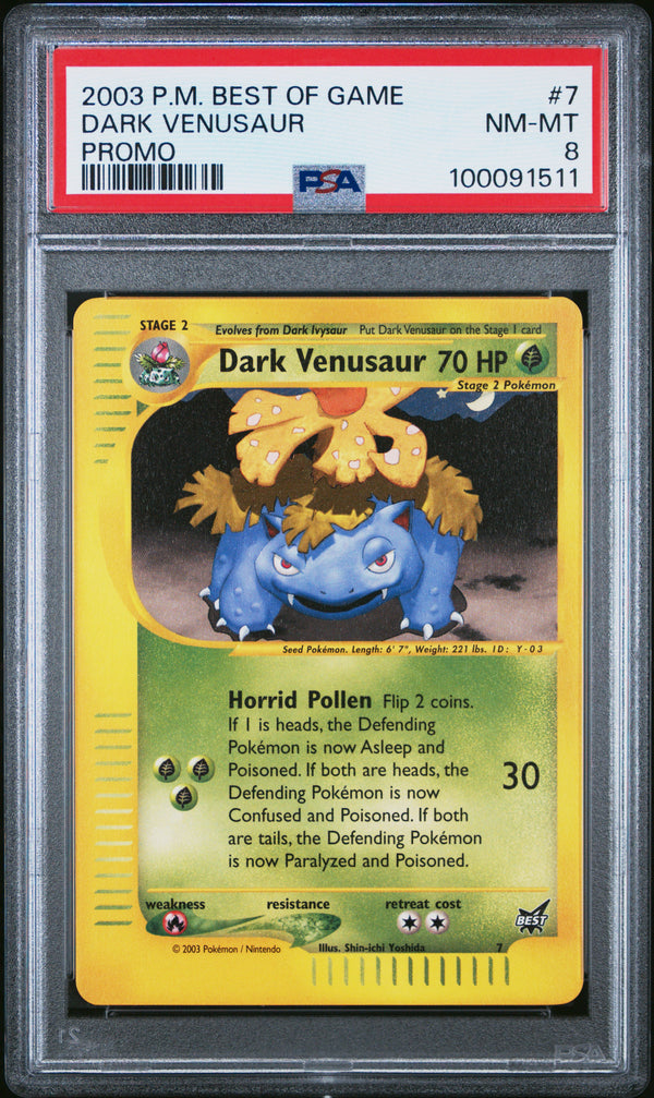 Dark Venusaur #7 2003 Pokemon Best Of Game Promo PSA 8 Promo