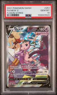 Mew V #251 2021 Pokemon Sword & Shield Fusion Strike PSA 10