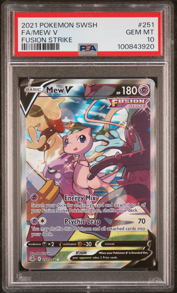 Mew V #251 2021 Pokemon Sword & Shield Fusion Strike PSA 10