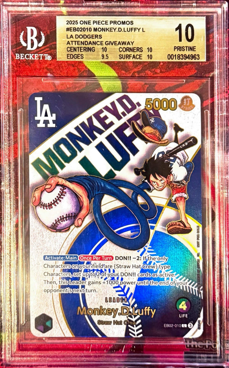 Monkey.D.Luffy Dodgers #EB02010 2025 Promos BGS 10.0