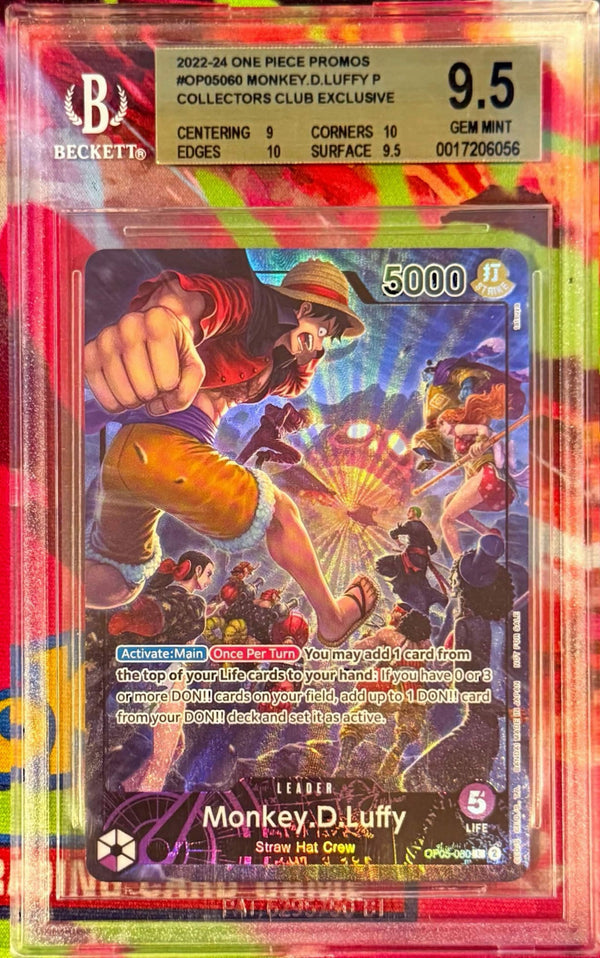 Monkey.D.Luffy PSA Promo #OP05060 2022-24 One Piece Promos BGS 9.5
