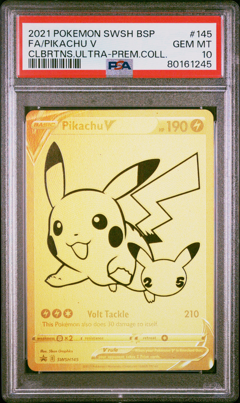 Pikachu V #145 2021 Pokemon Swsh Black Star Promo PSA 10