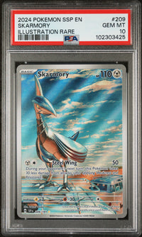 Skarmory #209 2024 Pokemon Ssp En-Surging Sparks PSA 10 Illustration Rare