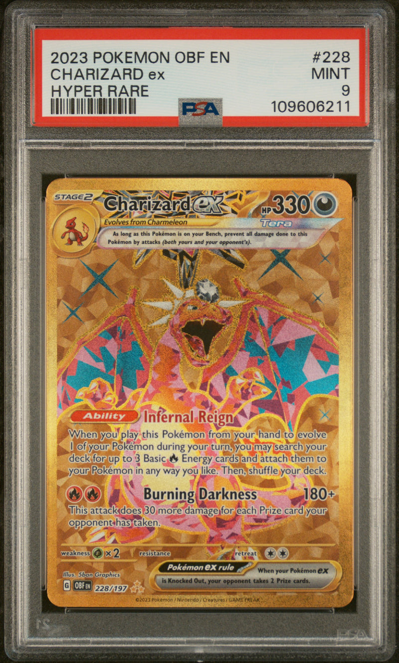 Charizard Ex #228 2023 Pokemon Obf En-Obsidian Flames PSA 9 Hyper Rare