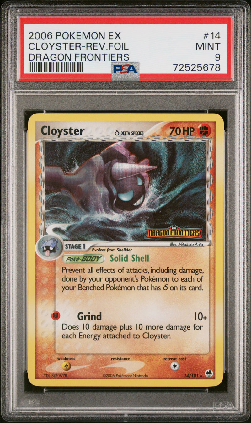 Cloyster-Rev.Foil #14 2006 Pokemon Ex Dragon Frontiers PSA 9