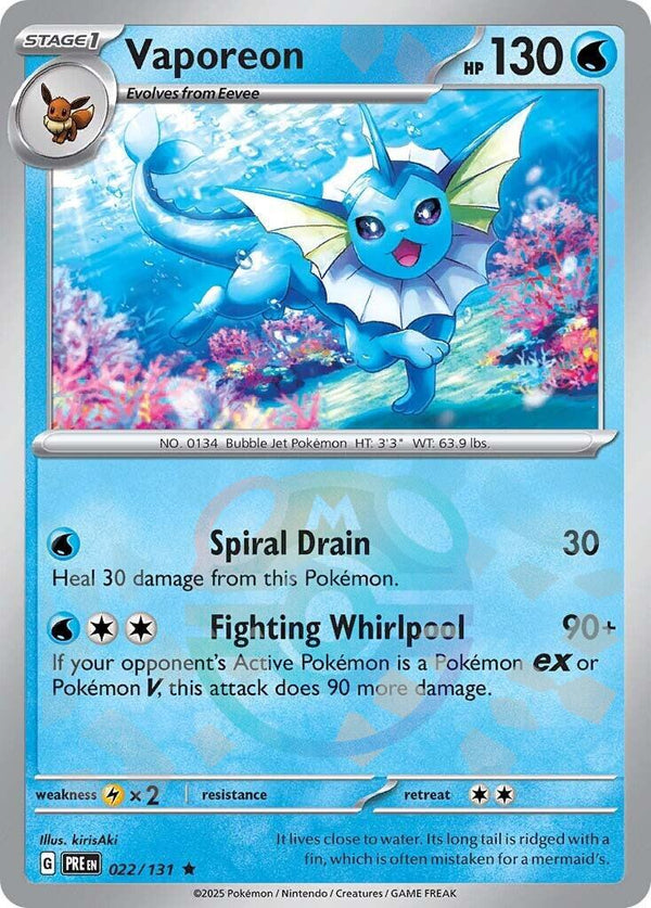 Vaporeon (022/131) (Master Ball Pattern) [Scarlet & Violet: Prismatic Evolutions]