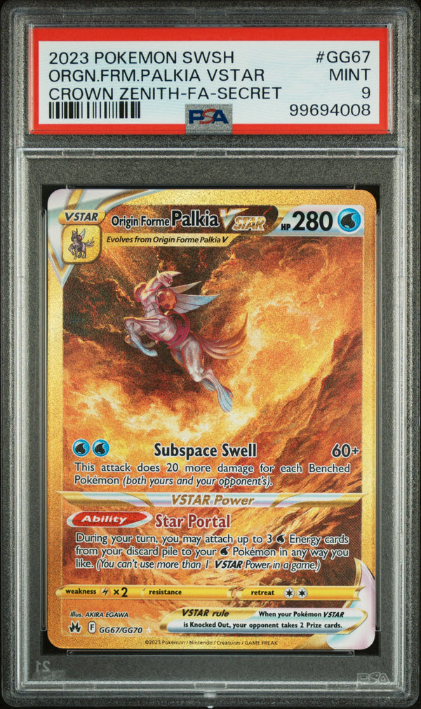 Origin Forme Palkia Vstar #GG67 2023 Pokemon Sword And Shield Crown Zenith PSA 9