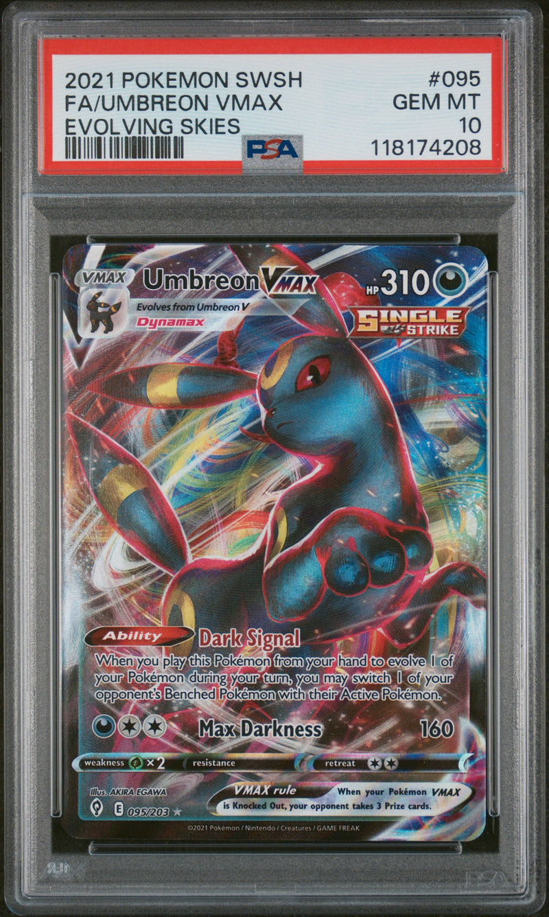 Umbreon Vmax #095 2021 Pokemon Sword & Shield Evolving Skies PSA 10