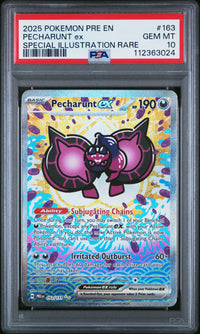 Pecharunt Ex #163 2025 Pokemon Pre En-Prismatic Evolutions PSA 10 SIR