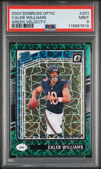 Caleb Williams #201 2024 Panini Donruss Optic PSA 9 Green Velocity