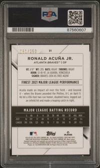 Ronald Acuna Jr. #31 2022 Topps Finest PSA 10 Blue/Aq.Vapor Refractor