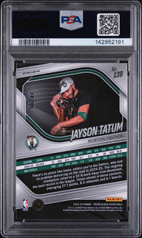 Jayson Tatum #139 2024 Panini Prizm Black PSA 9 Purple Prizm