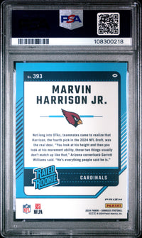 Marvin Harrison Jr. #393 2024 Panini Donruss PSA 10 Optic Preview-Pink