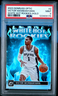 Victor Wembanyama #2 2023 Panini Donruss Optic White Hot Rookies PSA 9 Holo
