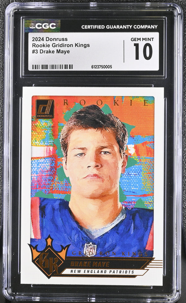 Drake Maye #3 CGC 10 Rookie Gridiron Kings