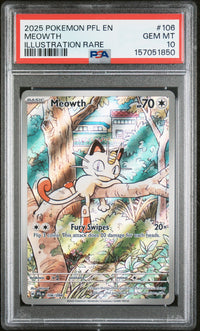 Meowth #106 2025 Pokemon Pfl En-Phantasmal Flames PSA 10 Illustration Rare e