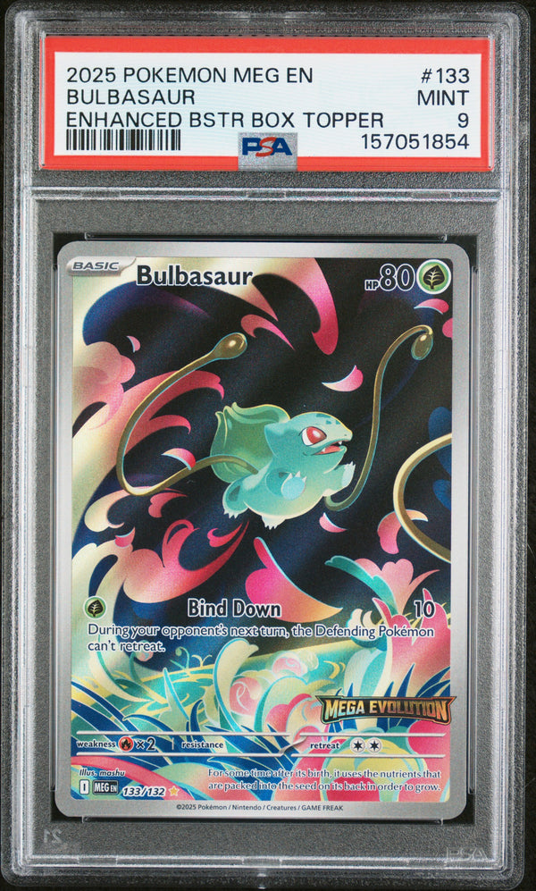 Bulbasaur #133 2025 Pokemon Meg En-Mega Evolution PSA 9 Stamped a