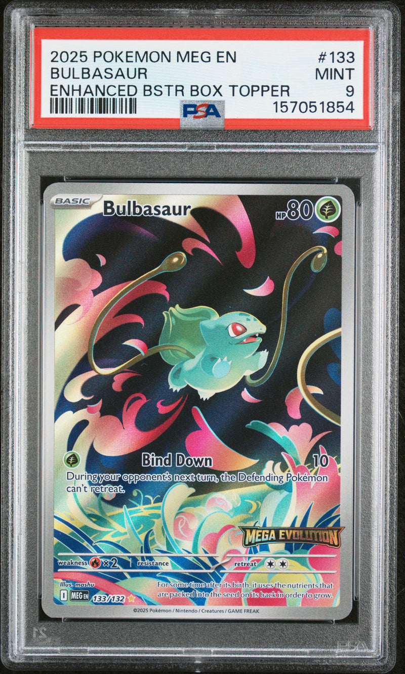 Bulbasaur #133 2025 Pokemon Meg En-Mega Evolution PSA 9 Stamped a