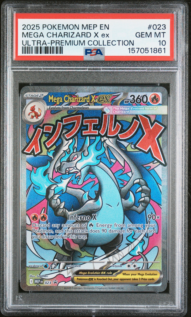 Mega Charizard X Ex #023 2025 Pokemon Mep En Black Star Promo PSA 9 d