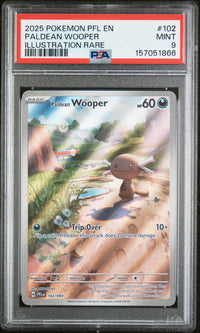 Paldean Wooper #102 2025 Pokemon Pfl En-Phantasmal Flames PSA 9 IR b