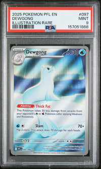 Dewgong #097 2025 Pokemon Pfl En-Phantasmal Flames PSA 9 Illustration Rare