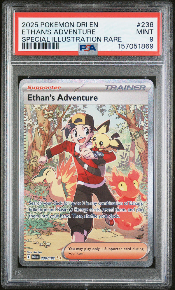 Ethan's Adventure #236 2025 Pokemon Dri En-Destined Rivals PSA 9 SIR