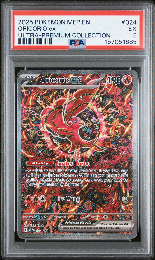 Oricorio Ex #024 2025 Pokemon Mep En-Me Black Star Promo PSA 5