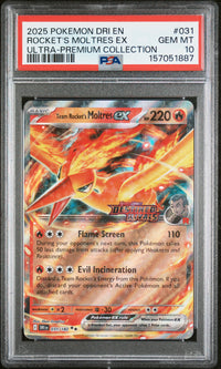 Rocket's Moltres Ex #031 2025 Pokemon Dri En-Destined Rivals PSA 10