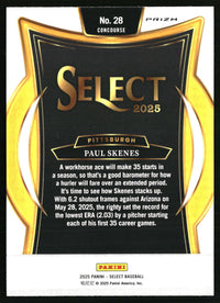 Paul Skenes #28 2025 Panini Select Orange Flash Prizms