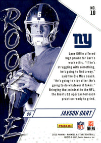 Jaxson Dart #10 2025 Panini Rookies & Stars Rookie Exclusive