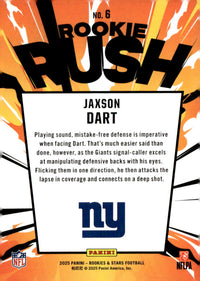 Jaxson Dart #6 2025 Panini Rookies & Stars Rookie Rush