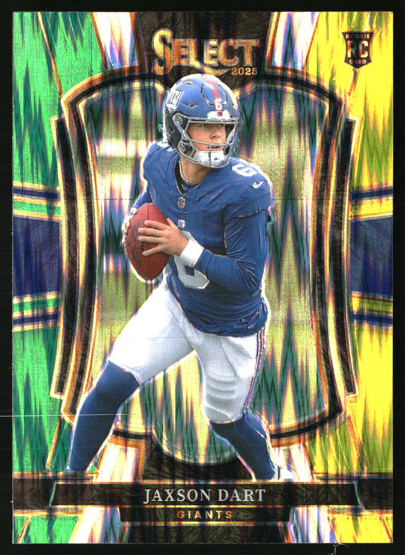 Jaxson Dart #193 2025 Panini Select Green and Yellow Prizm Shock