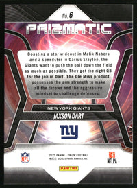 Jaxson Dart #6 2025 Panini Prizm Prizmatic