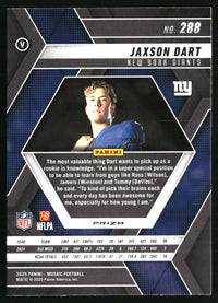 Jaxson Dart #288 2025 Panini Mosaic Silver