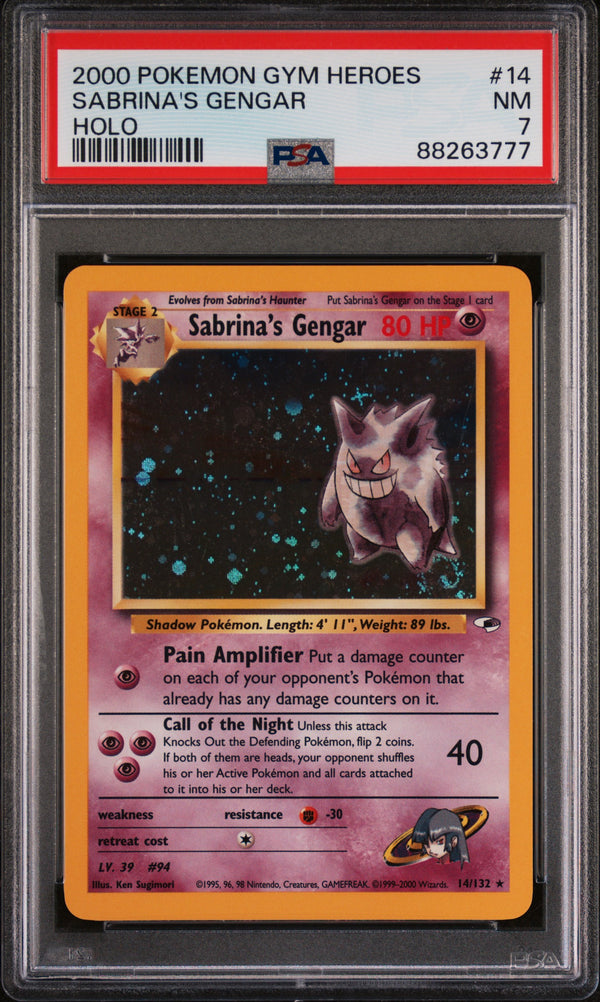 Sabrina's Gengar #14 2000 Pokemon Gym Heroes PSA 7 Holo