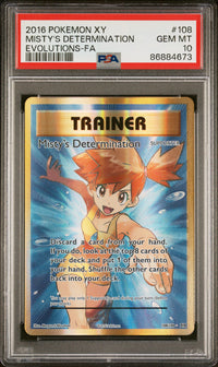 Misty's Determination #108 2016 Pokemon Xy Evolutions PSA 10 Evolutions-Fa