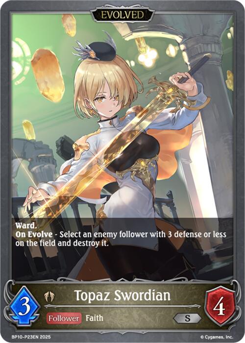 Topaz Swordian (Evolved) - P23 (Foil) (BP10-P23EN) [Gods of the Arcana]