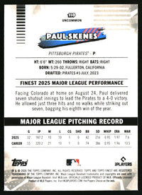 Paul Skenes #110 2026 Finest Aqua Mini-Diamond Refractors /199