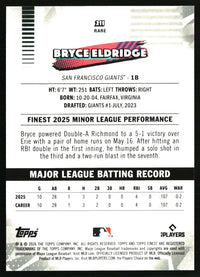 Bryce Eldridge #211 2026 Finest Orange Mini-Diamond Refractors /25