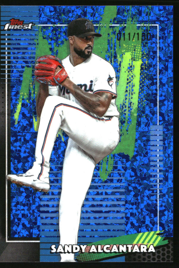 Sandy Alcantara #81 2026 Finest Blue Mini-Diamond Refractors /150