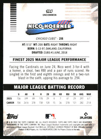 Nico Hoerner #106 2026 Finest Mini-Diamond Refractors