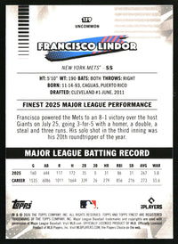 Francisco Lindor #159 2026 Finest Mini-Diamond Refractors