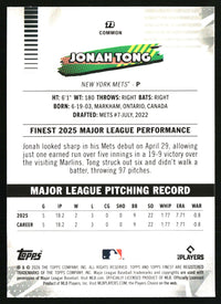 Jonah Tong #72 2026 Finest Mini-Diamond Refractors